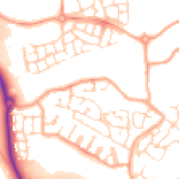 Daytime road noise heatmap for CM1 6DA