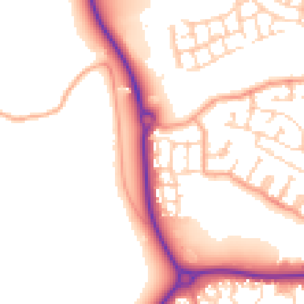 Daytime road noise heatmap for CM1 6DL