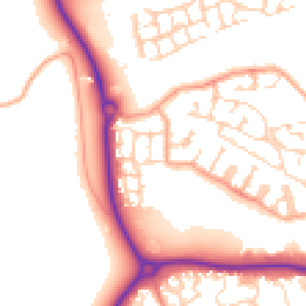 Daytime road noise heatmap for CM1 6DQ