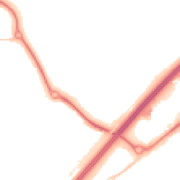 Night-time road noise heatmap for CM1 6ED