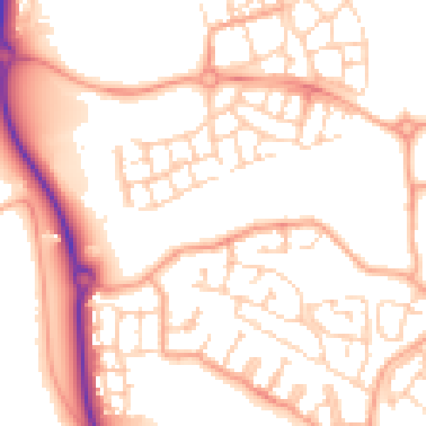 Daytime road noise heatmap for CM1 6EJ