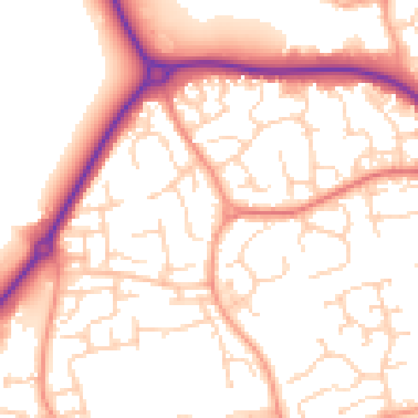 Daytime road noise heatmap for CM1 6FB