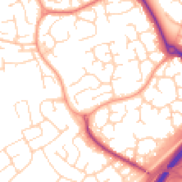 Daytime road noise heatmap for CM1 6GG
