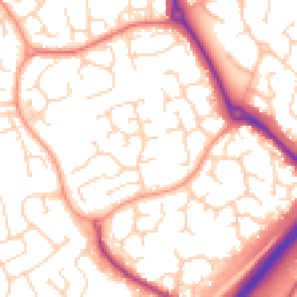 Daytime road noise heatmap for CM1 6GQ