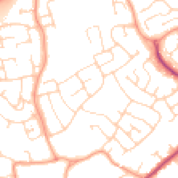 Daytime road noise heatmap for CM1 6NA