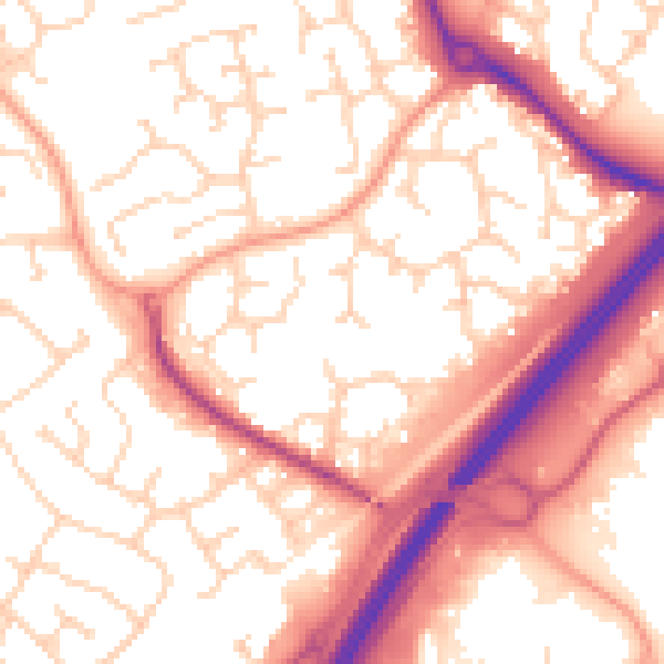 Daytime road noise heatmap for CM1 6QY