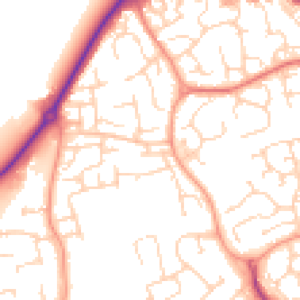 Daytime road noise heatmap for CM1 6TY