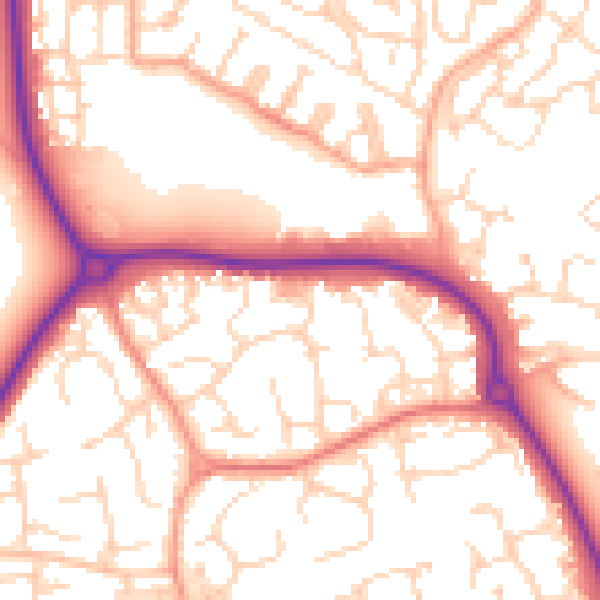 Daytime road noise heatmap for CM1 6UG