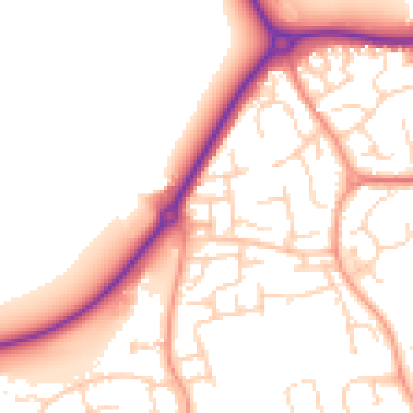 Daytime road noise heatmap for CM1 6UH