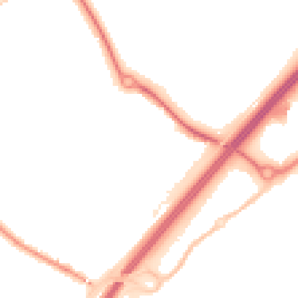Night-time road noise heatmap for CM1 6YF