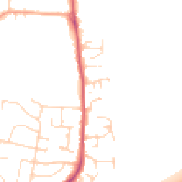 Daytime road noise heatmap for CM1 7AB