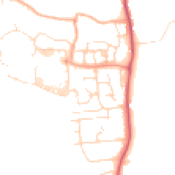 Daytime road noise heatmap for CM1 7BW