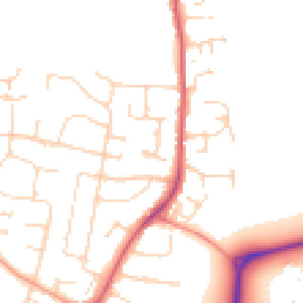 Daytime road noise heatmap for CM1 7DG