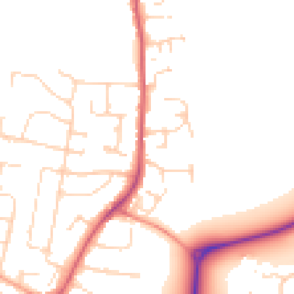 Daytime road noise heatmap for CM1 7EP