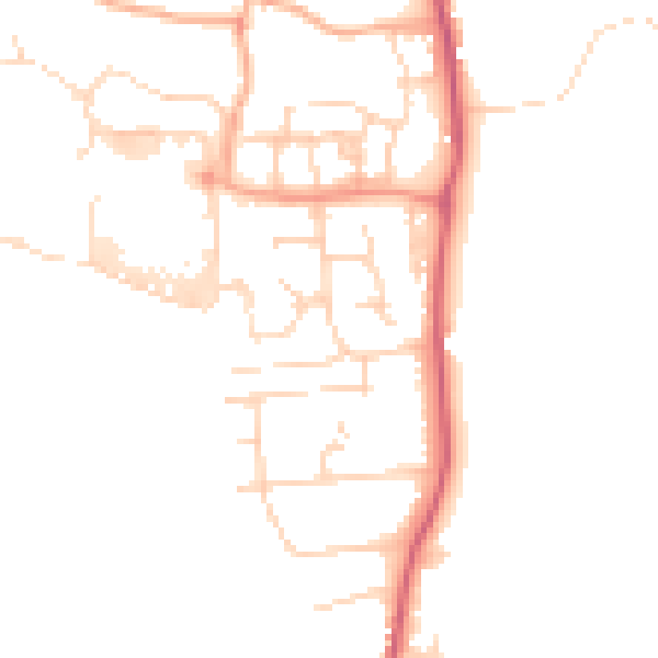Daytime road noise heatmap for CM1 7EW