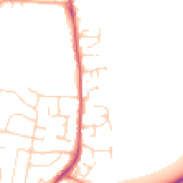 Daytime road noise heatmap for CM1 7FW
