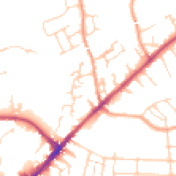 Daytime road noise heatmap for CM1 7FZ