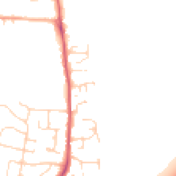 Daytime road noise heatmap for CM1 7GD