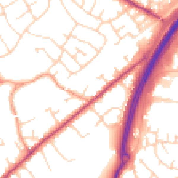 Daytime road noise heatmap for CM1 7HT