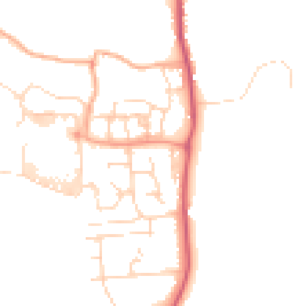 Daytime road noise heatmap for CM1 7HW