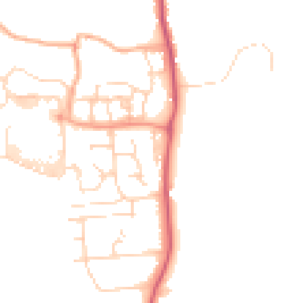 Daytime road noise heatmap for CM1 7LE