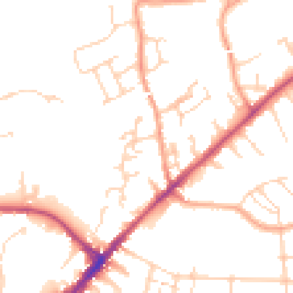 Daytime road noise heatmap for CM1 7PH