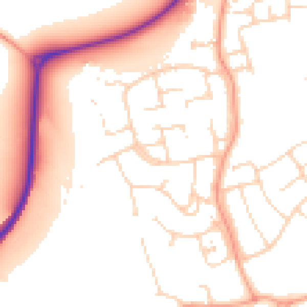 Daytime road noise heatmap for CM1 7PJ