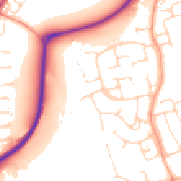 Daytime road noise heatmap for CM1 7QE