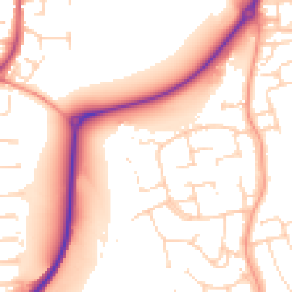 Daytime road noise heatmap for CM1 7QJ