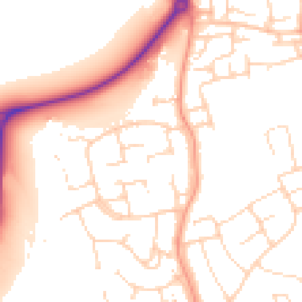 Daytime road noise heatmap for CM1 7QW