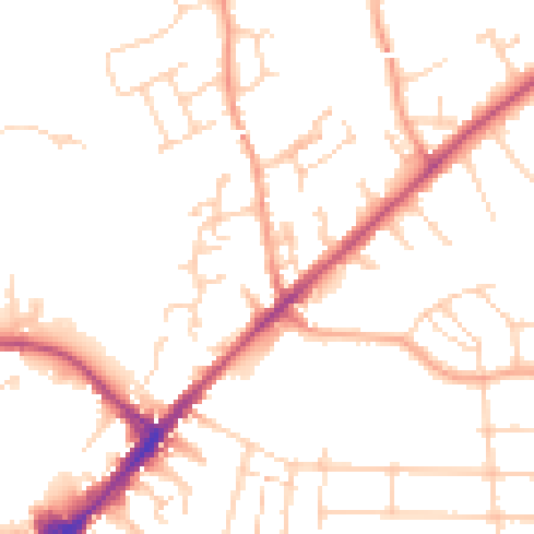 Daytime road noise heatmap for CM1 7RG