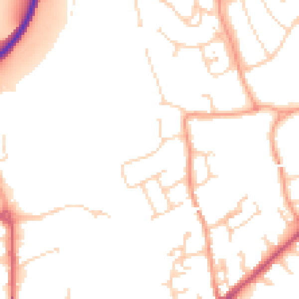 Daytime road noise heatmap for CM1 7RY