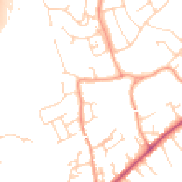Daytime road noise heatmap for CM1 7SZ