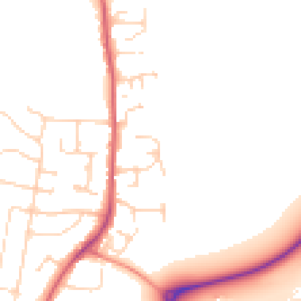 Daytime road noise heatmap for CM1 7WT