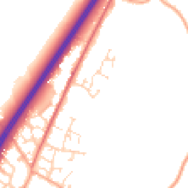 Daytime road noise heatmap for CM3 1FQ
