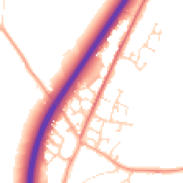 Daytime road noise heatmap for CM3 1GZ
