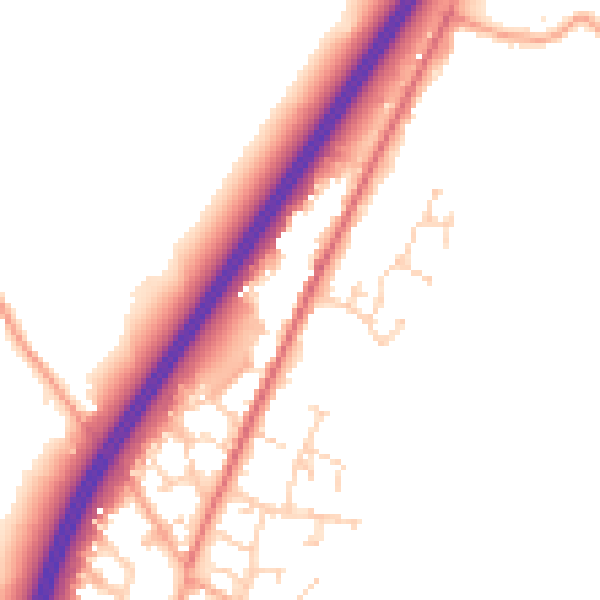Daytime road noise heatmap for CM3 1NP