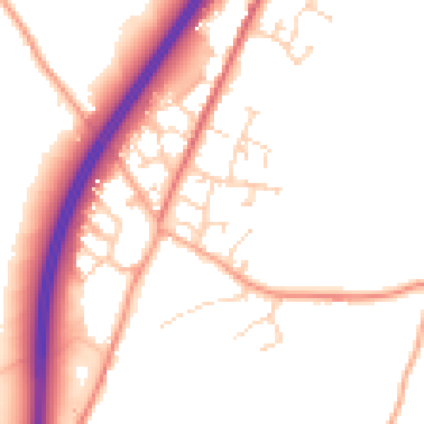 Daytime road noise heatmap for CM3 1NU