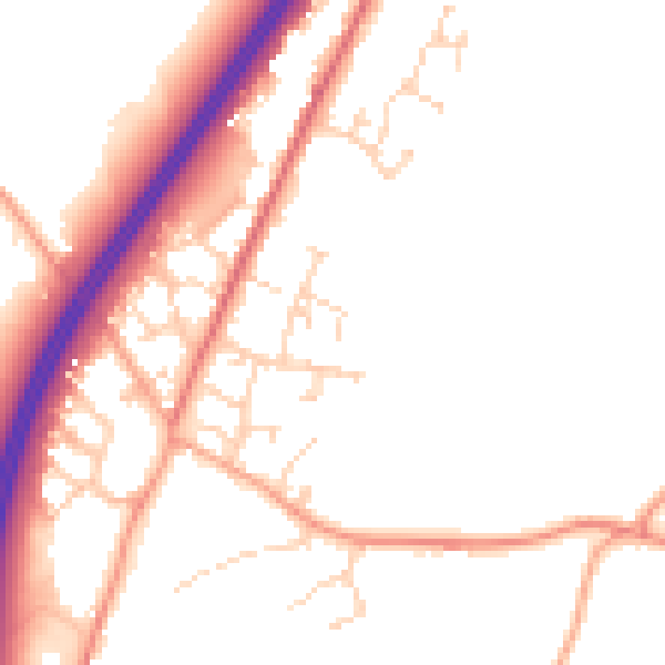 Daytime road noise heatmap for CM3 1NW
