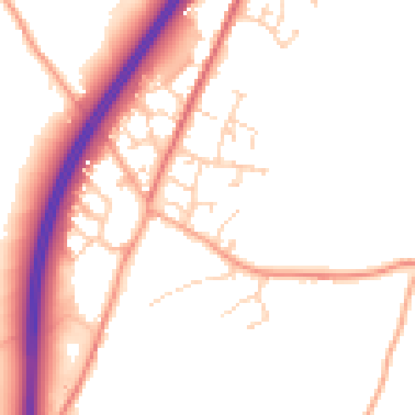 Daytime road noise heatmap for CM3 1NZ