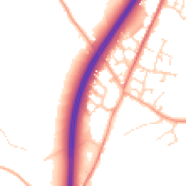 Daytime road noise heatmap for CM3 1QS