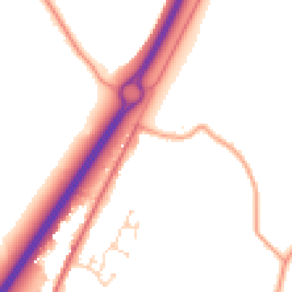 Daytime road noise heatmap for CM3 1QX