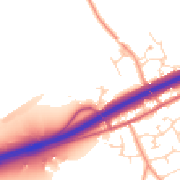 Daytime road noise heatmap for CM3 2DJ