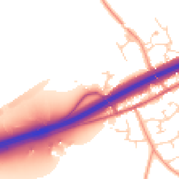 Daytime road noise heatmap for CM3 2DQ