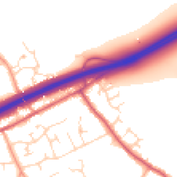 Daytime road noise heatmap for CM3 2EG