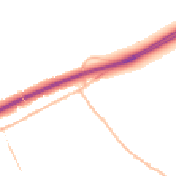 Night-time road noise heatmap for CM3 2EG