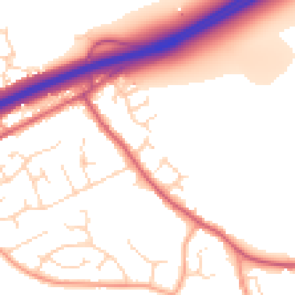 Daytime road noise heatmap for CM3 2HX