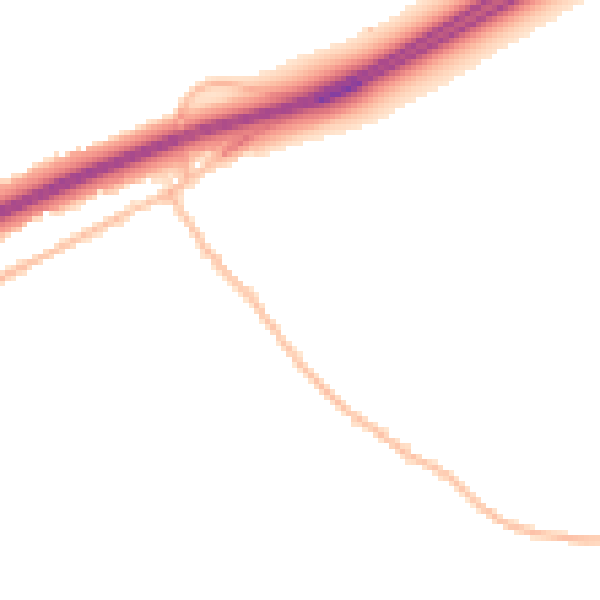Night-time road noise heatmap for CM3 2HX
