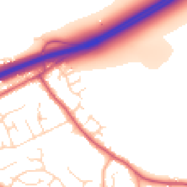 Daytime road noise heatmap for CM3 2JT