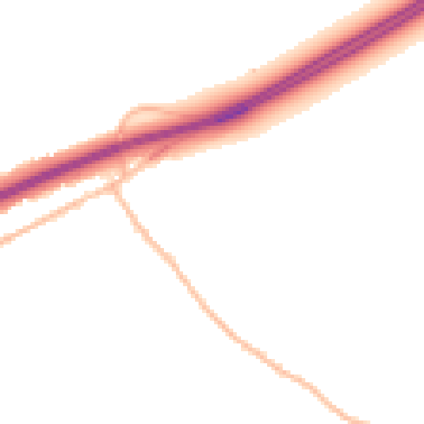 Night-time road noise heatmap for CM3 2JU